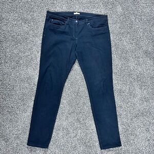 Eileen Fisher Women's Size 16 Black Skinny High Rise Organic Cotton Jeans Pants